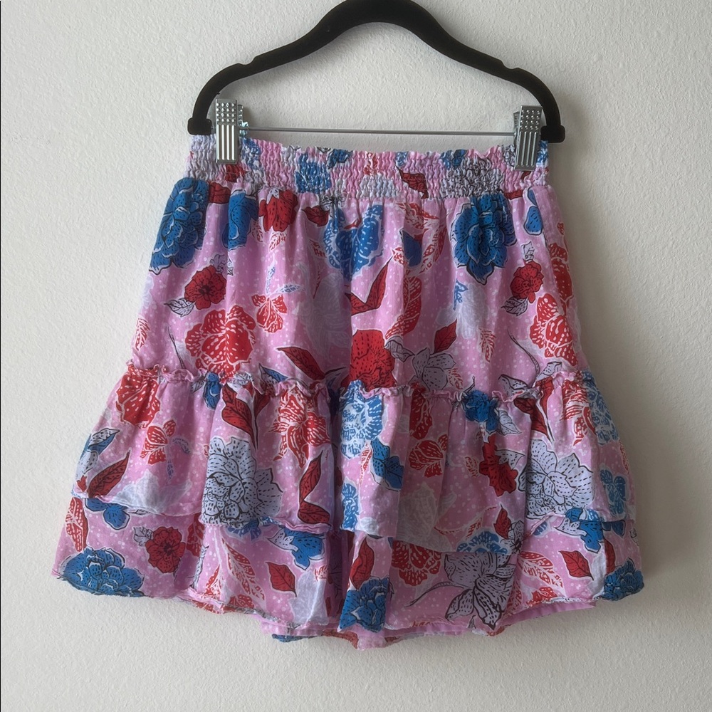BB Dakota Floral Mini Skirt in Pink and Blue